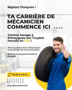 Central Garage recrute un mécanicien